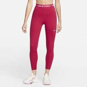 Nike Women’s Pro 365 Mid-Rise Leggings Red Pink Activewear Running Size Medium